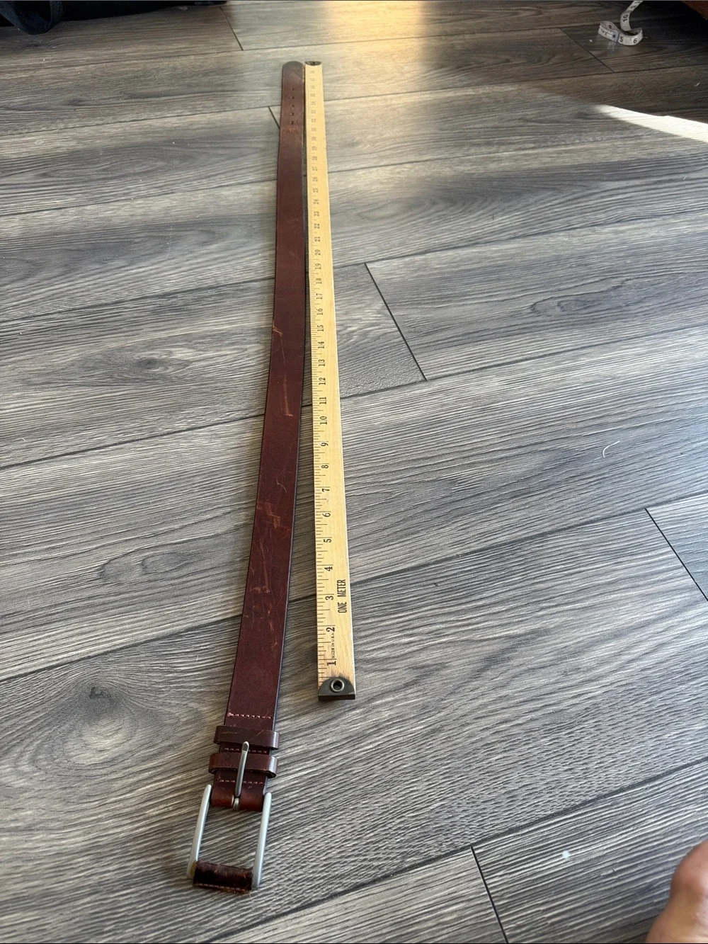 Polo Ralph Lauren Leather Belt Brown Silver Buckle Size 32 Vintage
